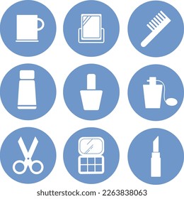 el ejemplo cosméticos y el icono vectorial de necesidades diarias.