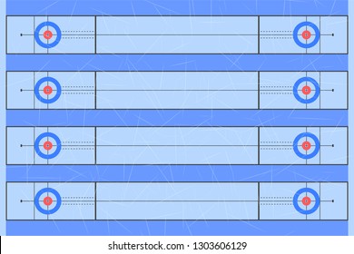 Sample of Curling Sport arena. Technical scheme of top view. Vector Illustration isolated on white background.