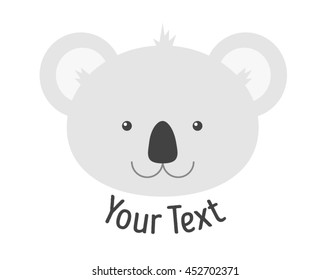 Sample of cute koala logo minimalistic flat style