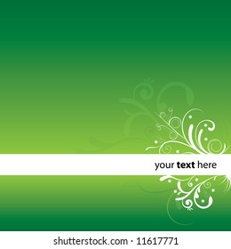 Sample design with curly motifs - green