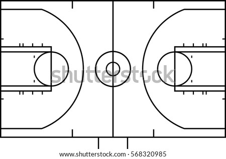 Sample Dimensions Basketball Court Exterior Design Stock Vector