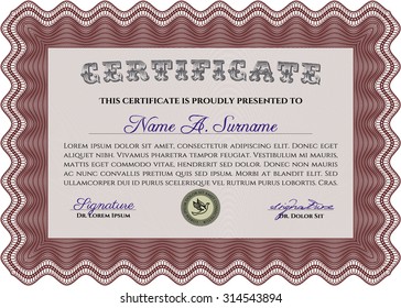 Sample Diploma. Beauty design. Vector pattern that is used in currency and diplomas.Easy to print. 