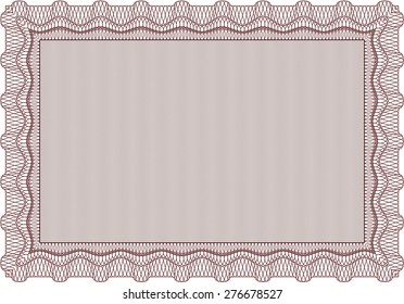 Sample Diploma. With complex background. Beauty design. Vector pattern that is used in money and certificate.