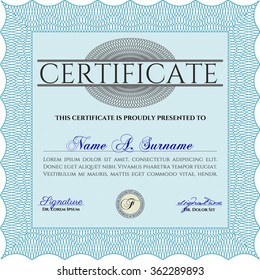 Sample Diploma. With complex background. Vector pattern that is used in currency and diplomas.Superior design. 