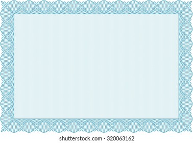 Sample Diploma. With complex linear background. Money style.Good design. 