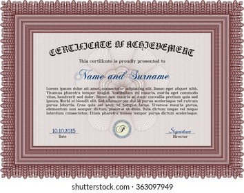 Sample Diploma. Detailed.Artistry design. Easy to print. 