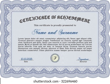 Sample Diploma. Excellent design. Easy to print. Customizable, Easy to edit and change colors.