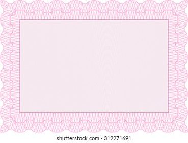 Sample Diploma. Frame certificate template Vector.With complex linear background. Nice design. 