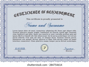 Sample Diploma. Good design. Vector pattern that is used in money and certificate.Complex background. 