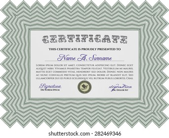 Sample Diploma. With guilloche pattern. Customizable, Easy to edit and change colors.Cordial design. 