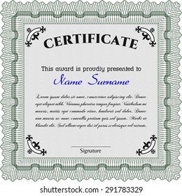 Sample Diploma. With guilloche pattern. Customizable, Easy to edit and change colors.Cordial design. 