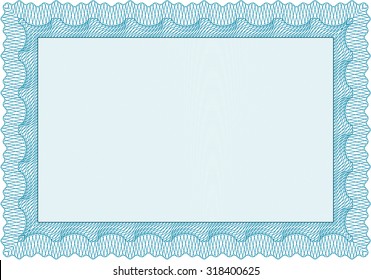 Sample Diploma. With guilloche pattern. Customizable, Easy to edit and change colors.Cordial design. 