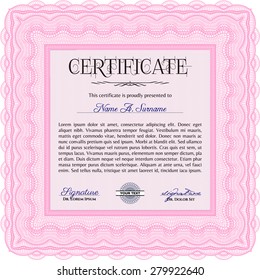 Sample Diploma. Modern design. Frame certificate template Vector.With background. 