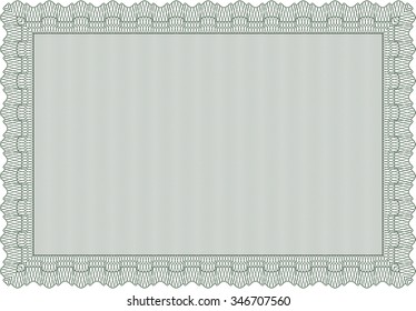 Sample Diploma. Money style.With background. Sophisticated design. 