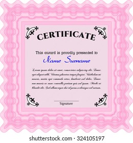 Sample Diploma. Printer friendly. Elegant design. Frame certificate template Vector.
