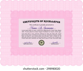 Sample Diploma. Printer friendly. Money style.Excellent design.  