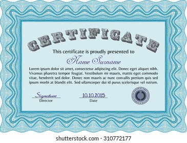 Sample Diploma. Printer friendly. Money style.Excellent design. 