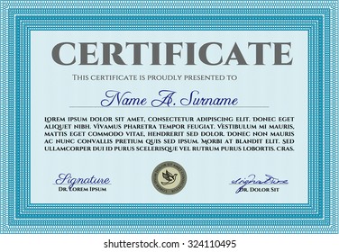 Sample Diploma. Printer friendly. Money style.Excellent design. 