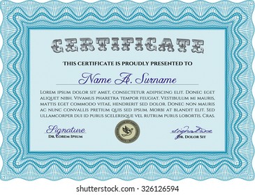 Sample Diploma. Printer friendly. Money style.Excellent design. 