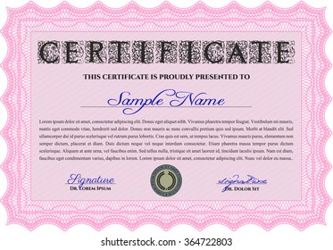 Diploma de muestra. Diseño retro. Personalizable, fácil de editar y cambiar de color.Con fondo lineal. 