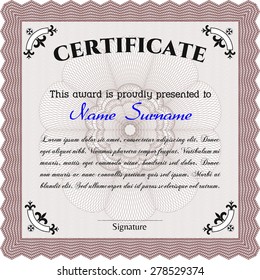 Sample Diploma. Vector pattern that is used in currency and diplomas.With background. Artistry design. 