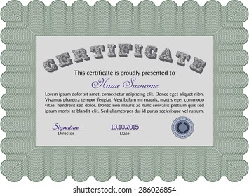 Sample Diploma. Vector pattern that is used in money and certificate.Complex background. Cordial design. 