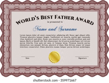 Sample Diploma. Vector pattern that is used in currency and diplomas.Good design. With background. 