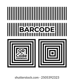 Sample dummy QR code and barcode which can be used as placeholder