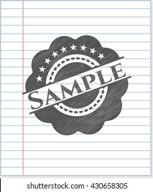 Sample emblem draw with pencil effect