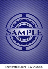 Sample emblem with jean texture