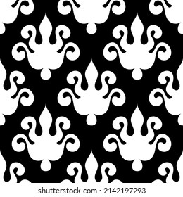  Sample ethnic, folk, geometric, mosaic ornament, black and white pattern for fabrics, interiors, ceramics and furniture in the Arabian style.