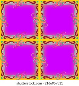 Sample ethnic, folk, geometric, mosaic ornament, pattern for fabrics, interiors, ceramics and furniture in the Arabian style.