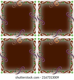 Sample ethnic, folk, geometric, mosaic ornament, pattern for fabrics, interiors, ceramics and furniture in the Arabian style.