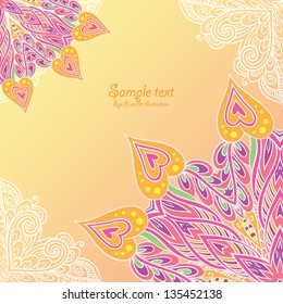 Sample floral ornamental background card. Eps8 vector.
