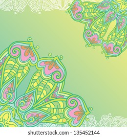 Sample floral ornamental background card. Eps8 vector.