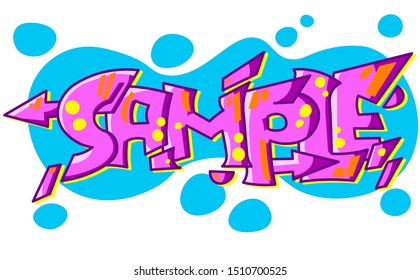 "Sample", graffiti, You can use it for Shirt,Poster,Gift Card,Cover, or anything