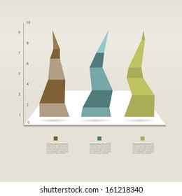 Sample graph. Origami paper chart.