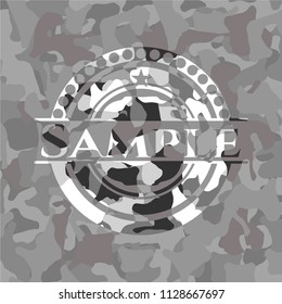 Sample grey camouflage emblem