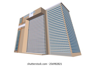 Sample hotel plaza building on a white background,All completely new design vector eps10 file