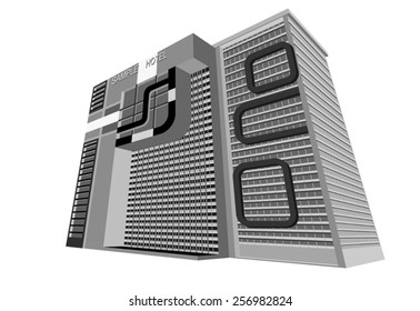 Sample hotel plaza on a white background,All completely new design eps10 file vector
