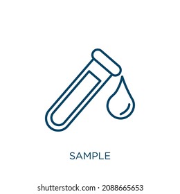 sample icon. Thin linear sample outline icon isolated on white background. Line vector sample sign, symbol for web and mobile