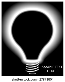 sample illustration with lamp in black background