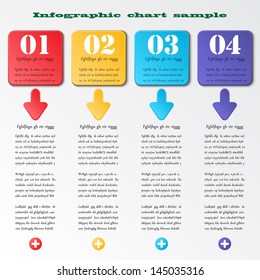 Sample infographic with four squares. eps10