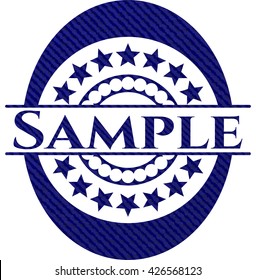Beispiel für Jean- oder Denim-Emblem oder Badhintergrund