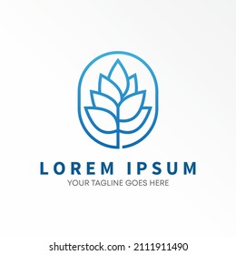 sample Leaf line in Ellipse emblem image graphic icon logo design abstract concept vector stock. Can be used as a symbol related to nature.
