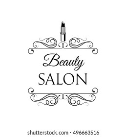 Sample logo for a beauty salon, beauty and cosmetics product, lipstick label, cosmetology procedures, makeup stylist.
