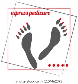 Sample logo for the spa salon, express pedicure. Vector illustration, cheerful drawing.