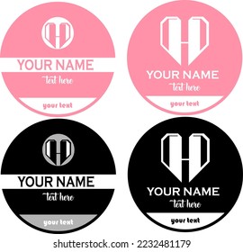 sample logo for your brand. format vector, pink white and black white colour