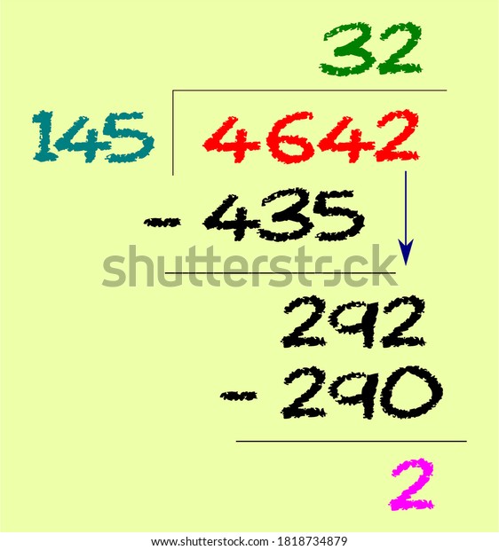 Sample Long Division Using 3Digit Divisor Stock Vector (Royalty Free) 1818734879