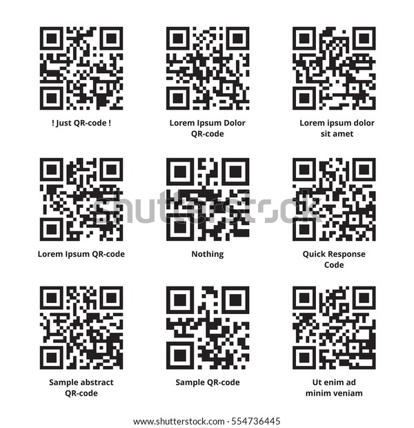 Sample Lorem Ipsum Qr Code Set Stock Vector Royalty Free 554736445 Shutterstock